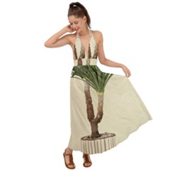 Tree Vector Art In A Flower Pot Backless Maxi Beach Dress by Sarkoni