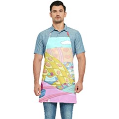 Pillows And Vegetable Field Illustration Adventure Time Cartoon Kitchen Apron by Sarkoni