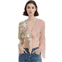 Flowers  boho Trumpet Sleeve Cropped Top View1