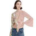 Flowers  boho Trumpet Sleeve Cropped Top View3