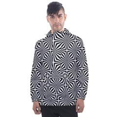 Background Pattern Halftone Black White Men s Front Pocket Pullover Windbreaker