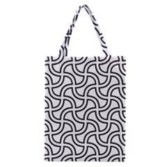 Pattern Monochrome Repeat Black And White Classic Tote Bag by Pakjumat