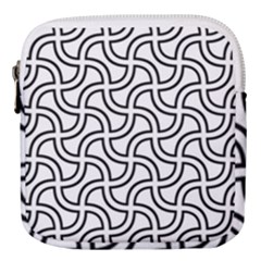 Pattern Monochrome Repeat Black And White Mini Square Pouch by Pakjumat