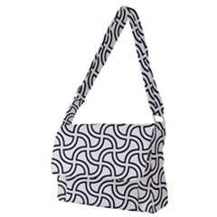 Pattern Monochrome Repeat Black And White Full Print Messenger Bag (m) by Pakjumat