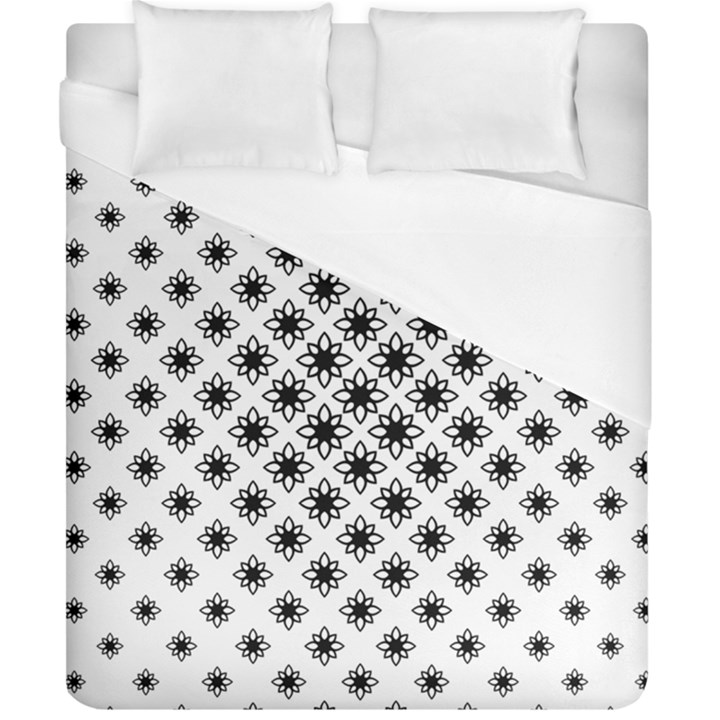 Stylized Flower Floral Pattern Duvet Cover (California King Size)