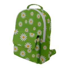 Daisy Flowers Floral Wallpaper Flap Pocket Backpack (large) by Apen