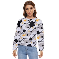 Flower Shape Abstract Pattern Women s Long Sleeve Raglan T-shirt