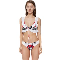 Cool Music Low Cut Ruffle Edge Bikini Set by Modalart