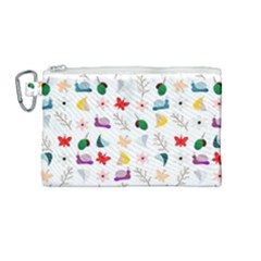 Snail Butterfly Pattern Seamless Canvas Cosmetic Bag (medium)