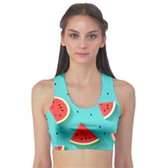 Watermelon Fruit Slice Fitness Sports Bra by Bedest