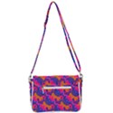 Purple Blue Abstract Pattern Shoulder Bag with Back Zipper View3