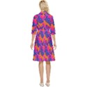 Purple Blue Abstract Pattern Classy Knee Length Dress View4