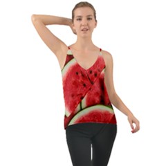 Watermelon Fruit Green Red Chiffon Cami by Bedest