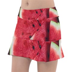 Watermelon Fruit Green Red Classic Tennis Skirt