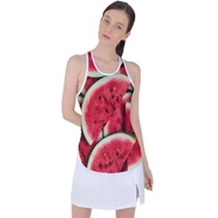 Watermelon Fruit Green Red Racer Back Mesh Tank Top by Bedest