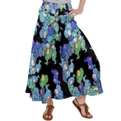 Chromatic Creatures Dance Wacky Pattern Women s Satin Palazzo Pants by dflcprintsclothing