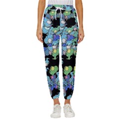 Chromatic Creatures Dance Wacky Pattern Women s Cropped Drawstring Pants by dflcprintsclothing