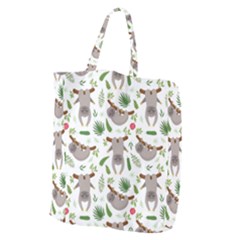 Seamless Pattern With Cute Sloths Giant Grocery Tote