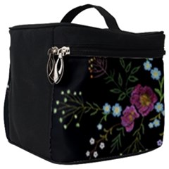 Embroidery Trend Floral Pattern Small Branches Herb Rose Make Up Travel Bag (big) by Ndabl3x