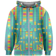 Checkerboard Squares Abstract Art Kids  Zipper Hoodie Without Drawstring