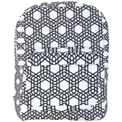 Geometric Floral Curved Shape Motif Full Print Backpack
