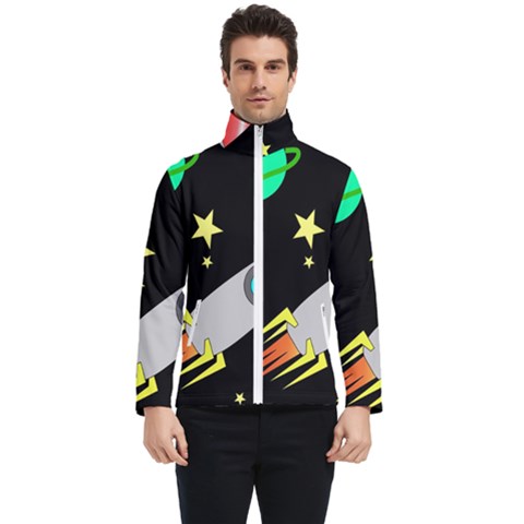 Planet Rocket Space Stars Men s Bomber Jacket by Ravend