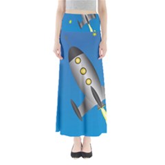 Rocket Spaceship Space Travel Nasa Full Length Maxi Skirt by Ravend