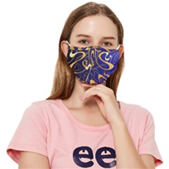 Squiggly Lines Blue Ombre Fitted Cloth Face Mask (adult) by Ravend