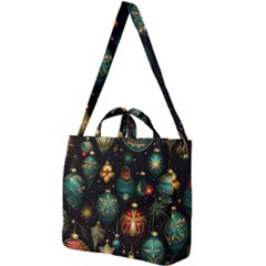 Christmas Ornaments Pattern Square Shoulder Tote Bag