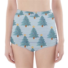 Christmas Trees Time High-waisted Bikini Bottoms