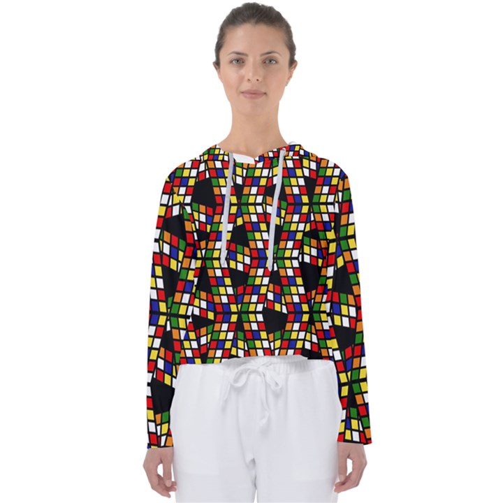 Graphic Pattern Rubiks Cube Cubes Women s Slouchy Sweat