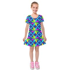 Pattern Star Abstract Background Kids  Short Sleeve Velvet Dress