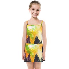 Forest Trees Nature Wood Green Kids  Summer Sun Dress by Ravend