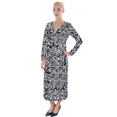 Flames Fire Pattern Digital Art Velvet Maxi Wrap Dress