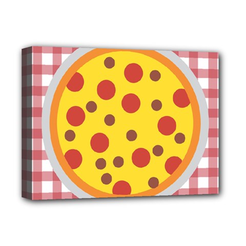 Pizza Table Pepperoni Sausage Deluxe Canvas 16  X 12  (stretched) 