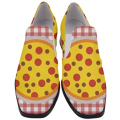 Pizza Table Pepperoni Sausage Women Slip On Heel Loafers