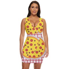 Pizza Table Pepperoni Sausage Draped Bodycon Dress