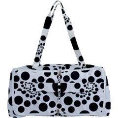 Dot Dots Round Black And White Multi Function Bag by Ravend