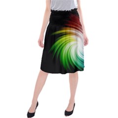 Rainbow Swirl Twirl Midi Beach Skirt