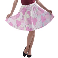 Valentine Background Hearts Bokeh A-line Skater Skirt