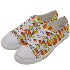 Candy Corn Halloween Candy Candies Men s Low Top Canvas Sneakers by Ravend