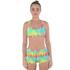 Low Poly Triangles Racerback Boyleg Bikini Set