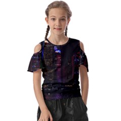 Hong Kong China Asia Skyscraper Kids  Butterfly Cutout T-shirt