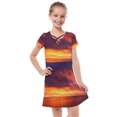 Sunset The Pacific Ocean Evening Kids  Cross Web Dress by Amaryn4rt