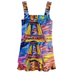 Eiffel Tower Starry Night Print Van Gogh Kids  Layered Skirt Swimsuit by Modalart