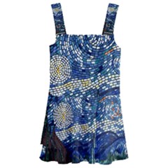 Mosaic Art Vincent Van Gogh Starry Night Kids  Layered Skirt Swimsuit by Modalart