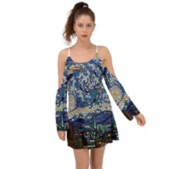 Mosaic Art Vincent Van Gogh Starry Night Boho Dress by Modalart