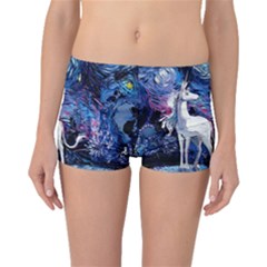 Unicorn Starry Night Print Van Gogh Boyleg Bikini Bottoms by Modalart