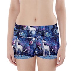 Unicorn Starry Night Print Van Gogh Boyleg Bikini Wrap Bottoms by Modalart