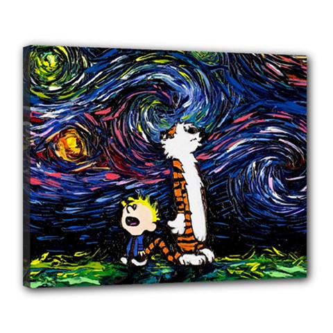 Cartoon Art Starry Night Van Gogh Canvas 20  X 16  (stretched) by Modalart